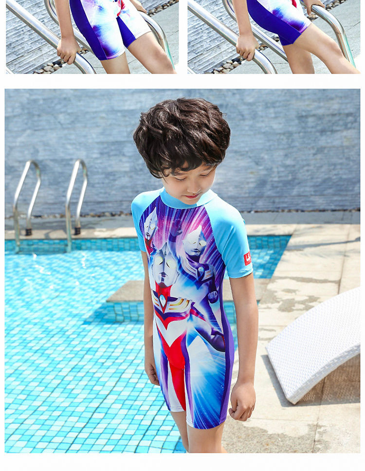 奥特曼连体泳衣 男孩男宝宝男童幼儿小童泳衣中大童连体2022新款儿童