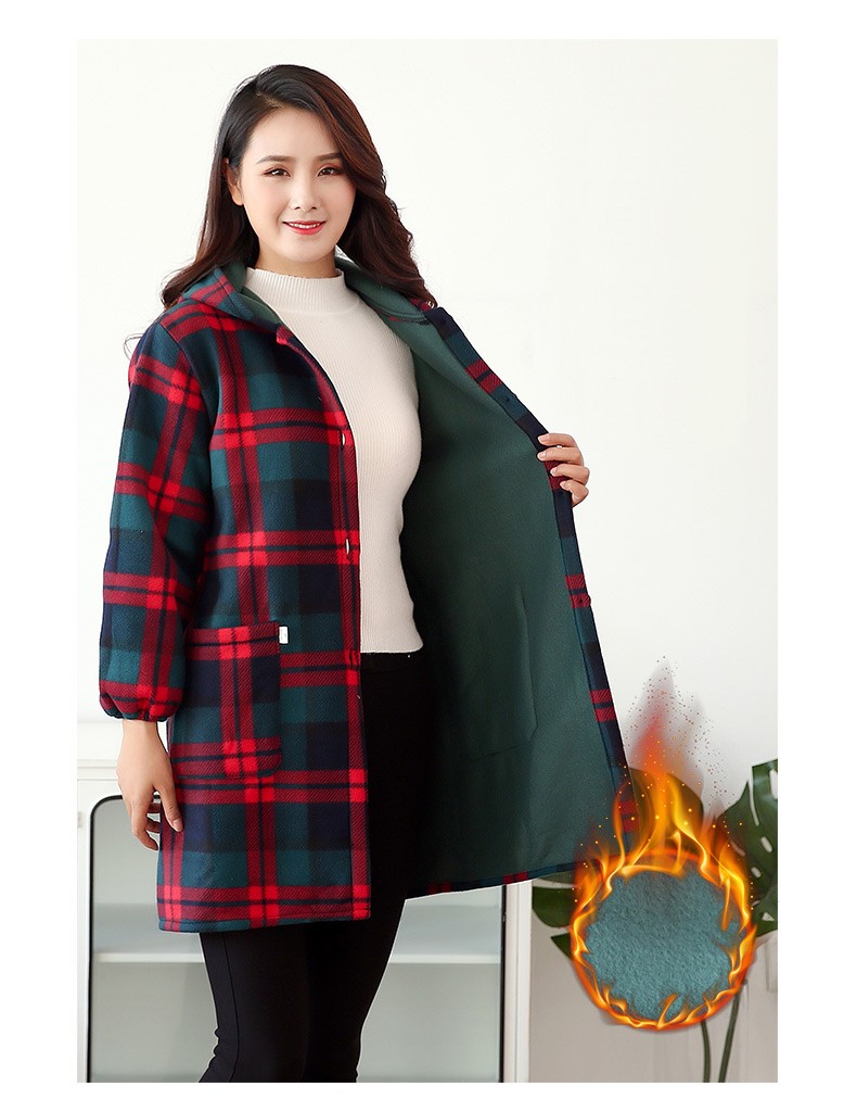 谛云轩冬季常规罩衣成人女厨房工作服女士围裙外套护衣外穿棕色格子