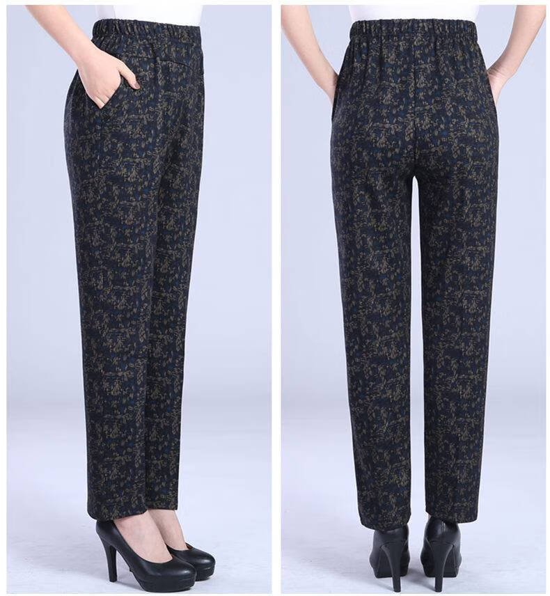 浪莎中老年人高腰装裤大码老太太宽松松紧腰奶奶装女士保暖裤女裤女式