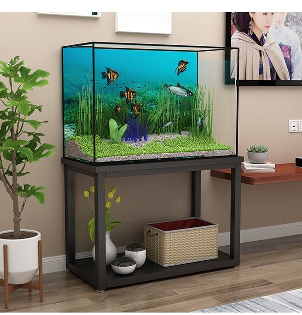 鱼缸架子钢木鱼缸底柜金属底架鱼缸底座鱼缸柜铁艺定做鱼缸架白架白面