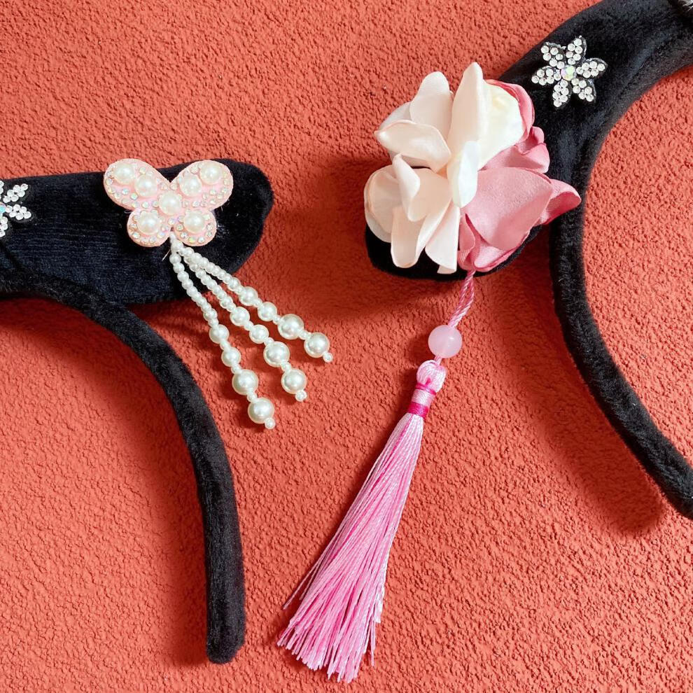 美芙仁清朝格格古风中国风发箍女宝喜庆拜年发饰国潮京剧发卡汉服流苏