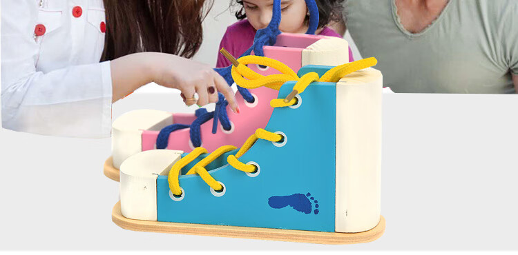 系鞋带教具 儿童系鞋带玩具教具学绑练习穿鞋带宝宝蒙氏大幼儿园区域