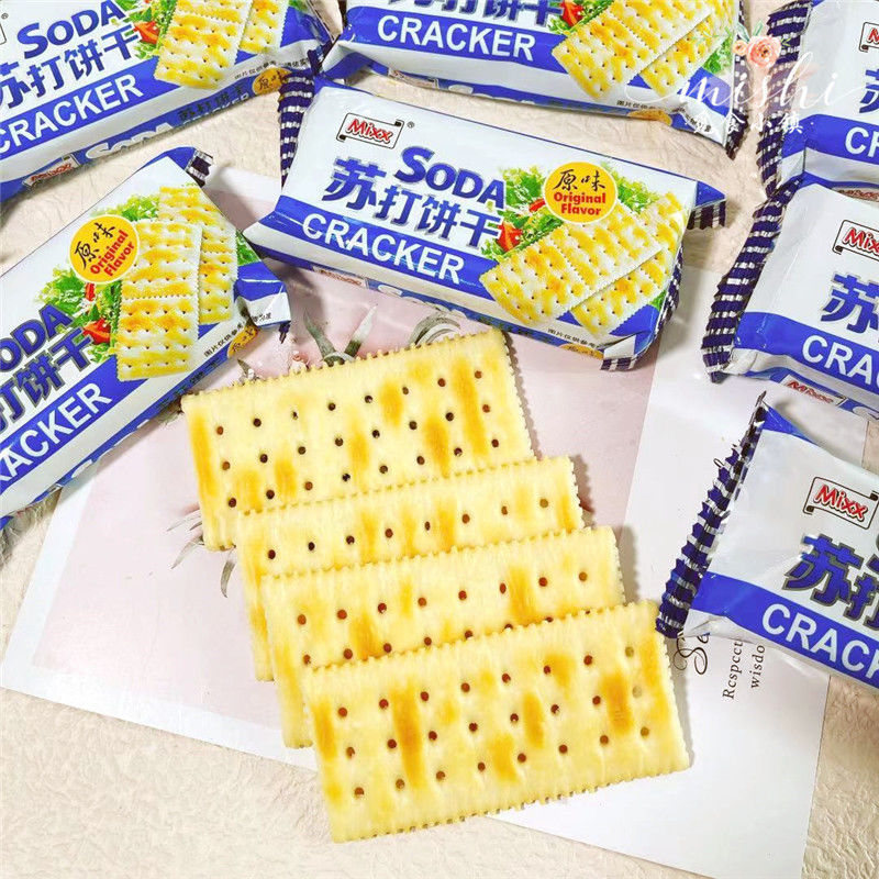 胜宇mixx苏打饼干原味600g(24小包)咸味梳打薄脆饼干休闲零食 600g*1