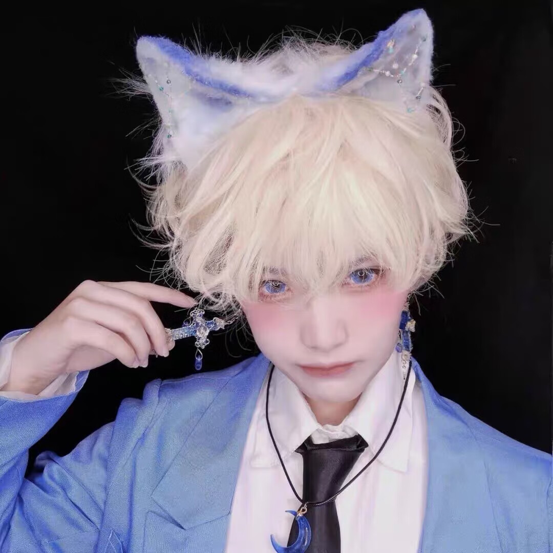 假发男短发cos伪正太少年日系齐刘海韩版帅气自然蓬松新全头套式樱花