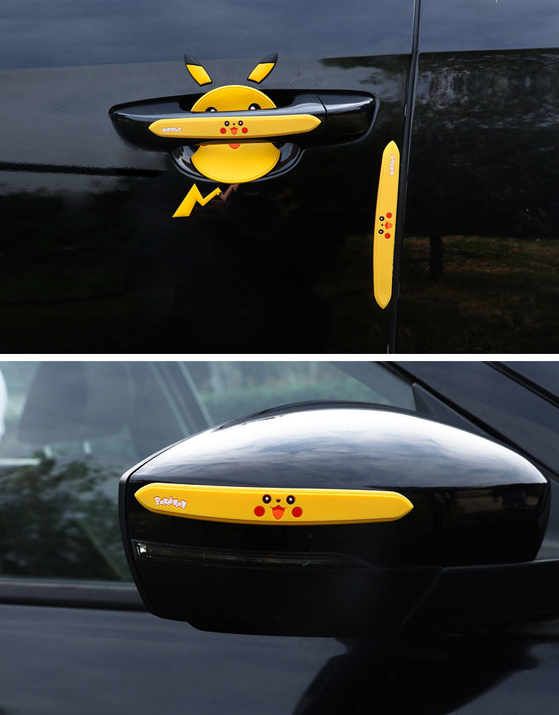 蓝胖子可爱卡通汽车车门外把手防刮贴漆面保护膜划痕贴通用门碗贴