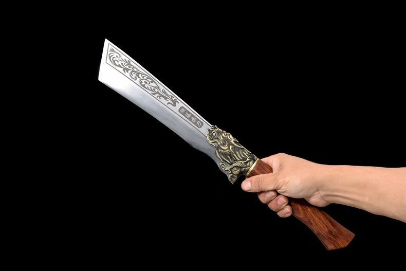 龙泉正宗柴刀抖音同款户外用刀龙鳞龙焰手工锻打斩骨刃清路刀 猛虎