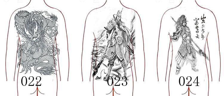 cnmr纹身贴满背九龙后背纹身贴防水男女满背龙拉棺仿真刺青图腾纹身