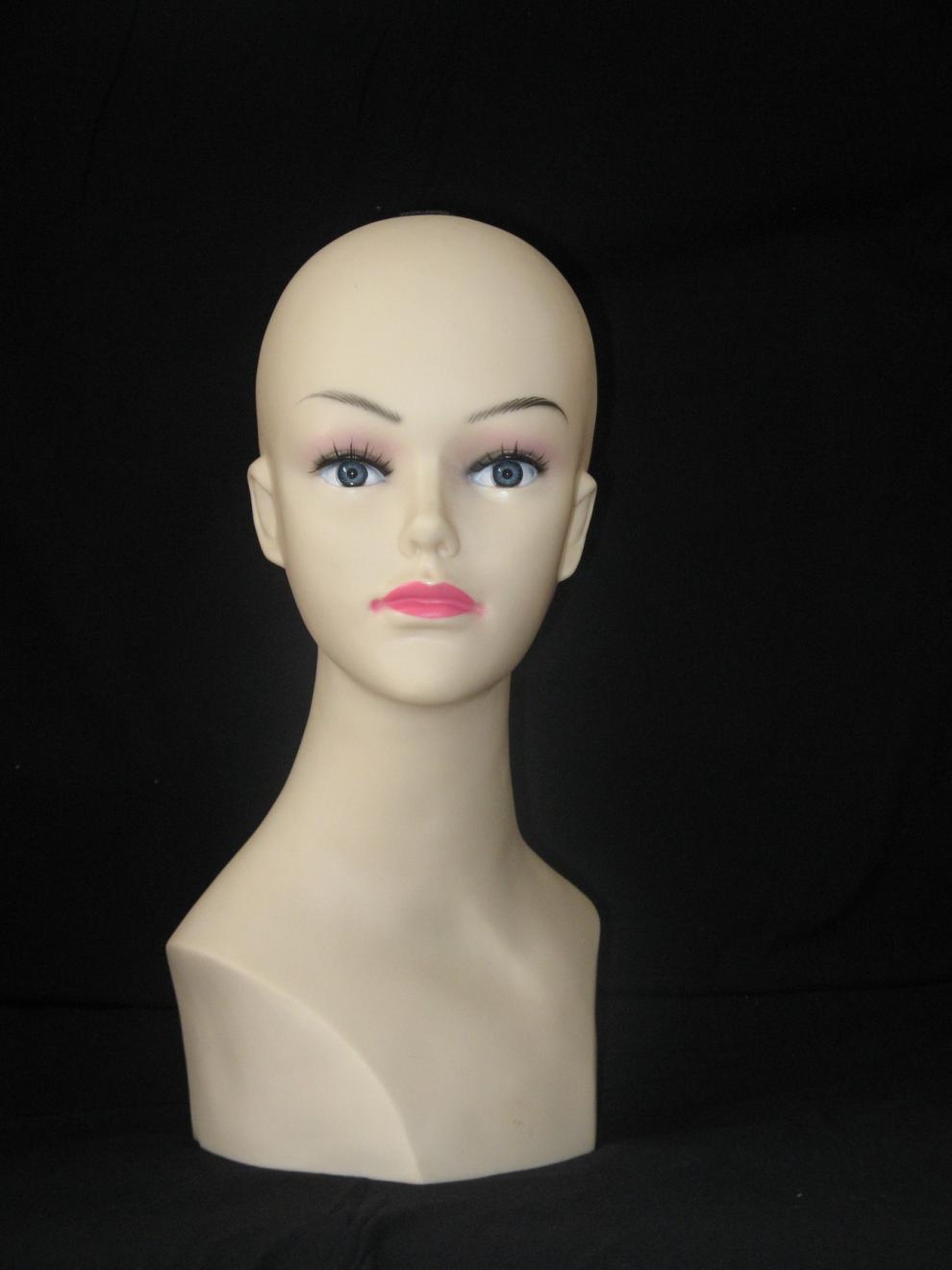 景超富康pvc模头模道具帽子围巾面具眼镜假发展示假人头男女6号