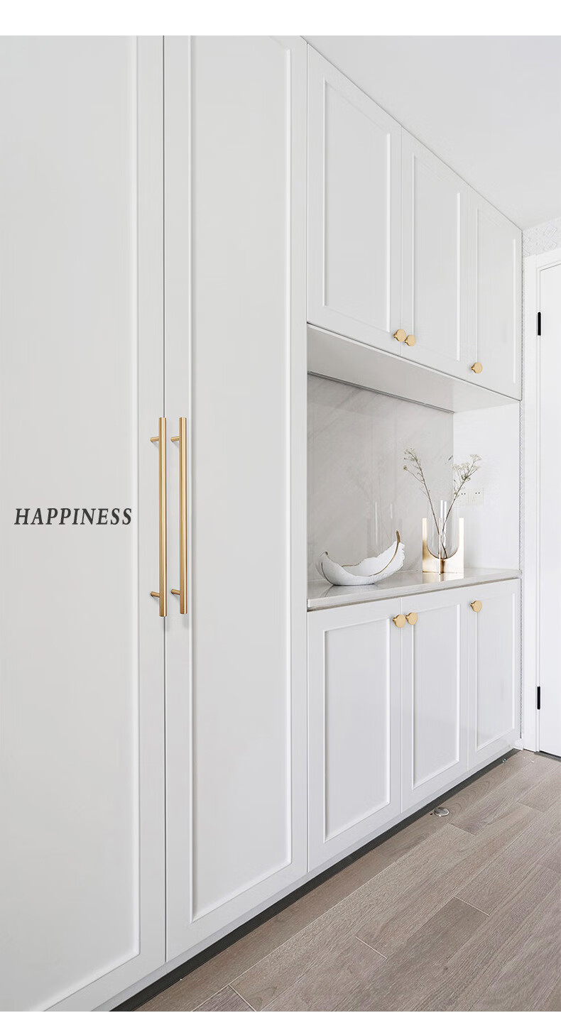 新中式金色衣柜把手纯铜柜门拉手轻奢柜子门把手抽屉铜拉手可定制圆款