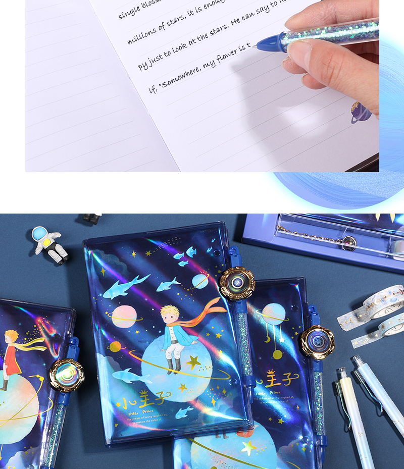 陀螺密码本 小王子胶套密码手账本小学生密码锁笔记本陀螺本男孩日记