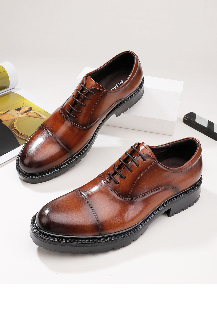 三接头皮鞋男牛津鞋商务正装英伦结婚新郎鞋休闲真s皮头层牛皮男鞋