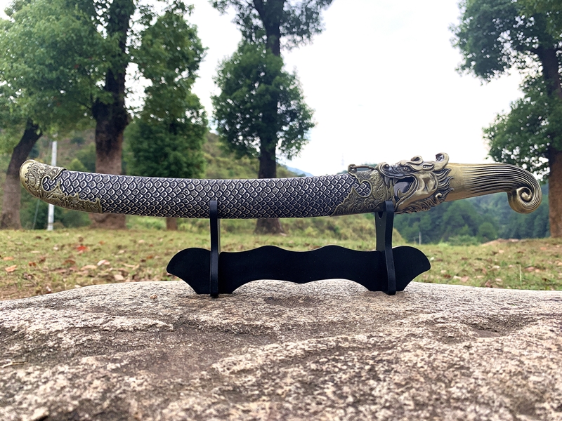 龙泉市刀剑蒙古刀户外不锈钢一体小刀虎头短刀礼品装饰摆件未开刃乳