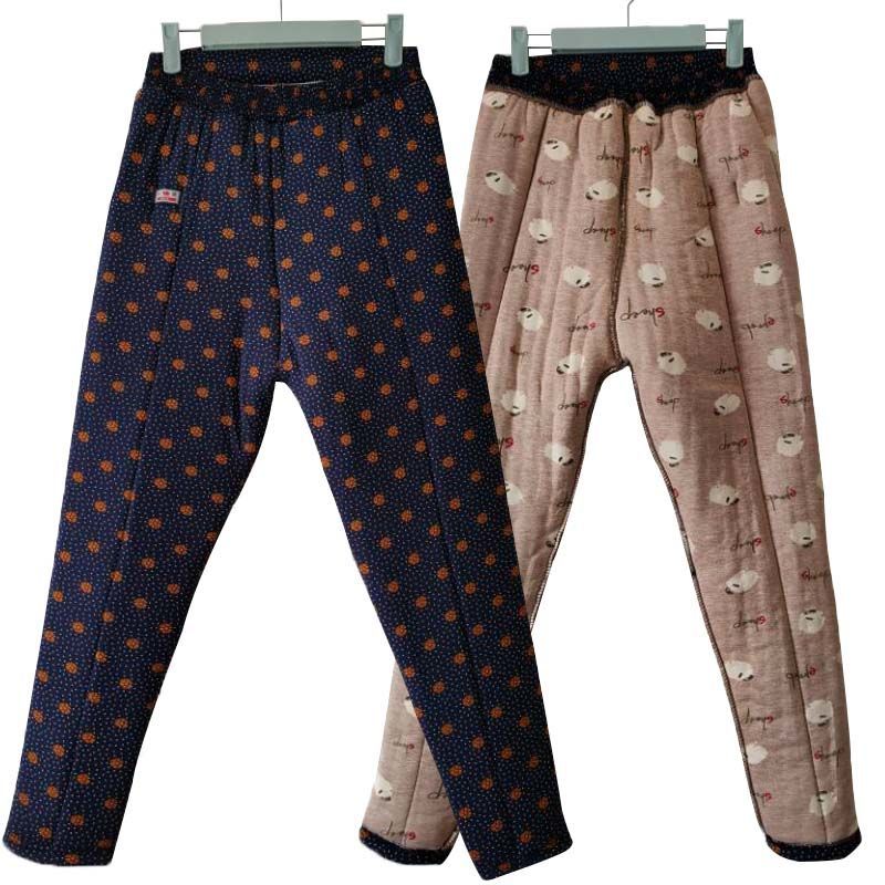 驼绒棉裤东北老年人棉裤女冬季妈妈保暖裤高腰深裆宽松休闲中老年棉裤