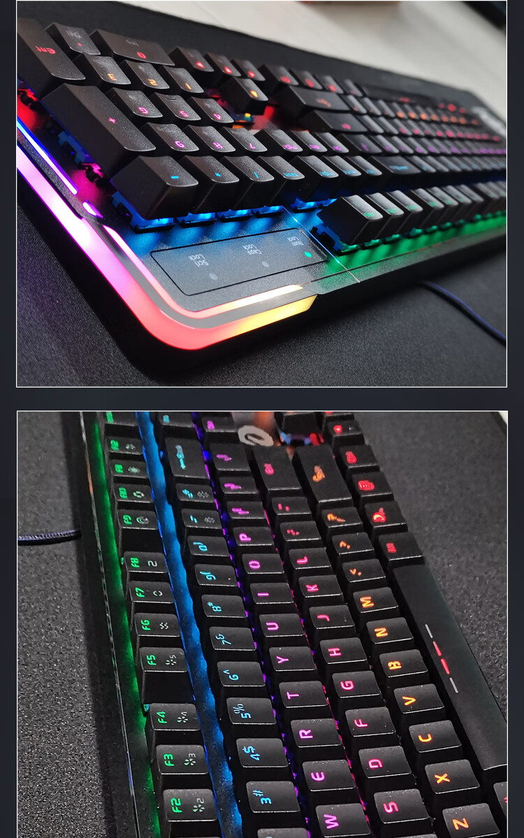 达尔优ck550rgb机械键盘网吧游戏电脑有线红外插拔轴青轴防水全新 ck