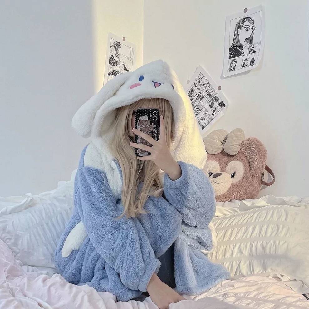 珊瑚绒睡衣女秋冬季日系软妹可爱玉桂狗睡袍家居服可外穿长裤套装