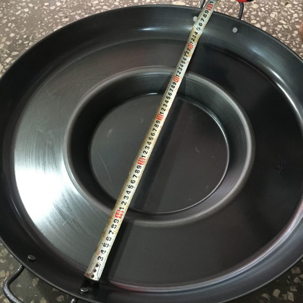 铁锅煎饼锅摆摊商用大号平底锅煎包熟铁锅无涂层传统老式双耳36cm锣锅