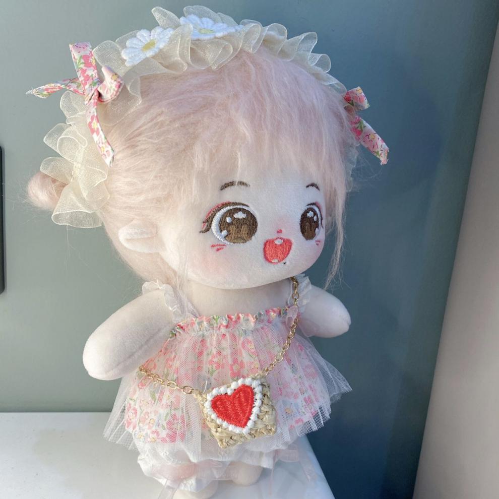 做完发货) 20cm碎花吊带裙套装娃娃衣服无属性正常体胖胖体可穿 发带