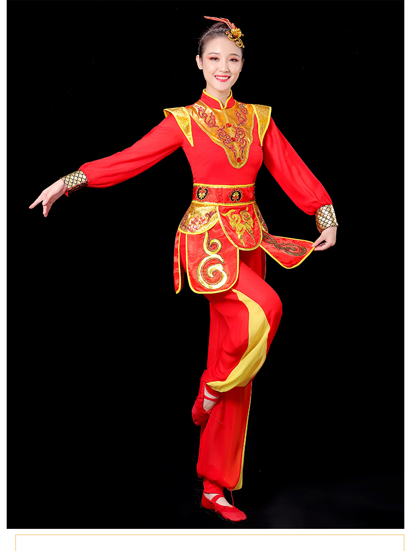 夏天威风锣鼓服装新款锣鼓队服喜庆中老年打腰鼓服装开场舞水鼓战鼓