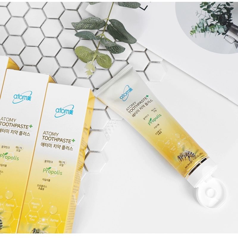 atom美韩国进口atom美艾多美天然蜂蜜蜂胶牙膏增白防蛀固齿口气清新