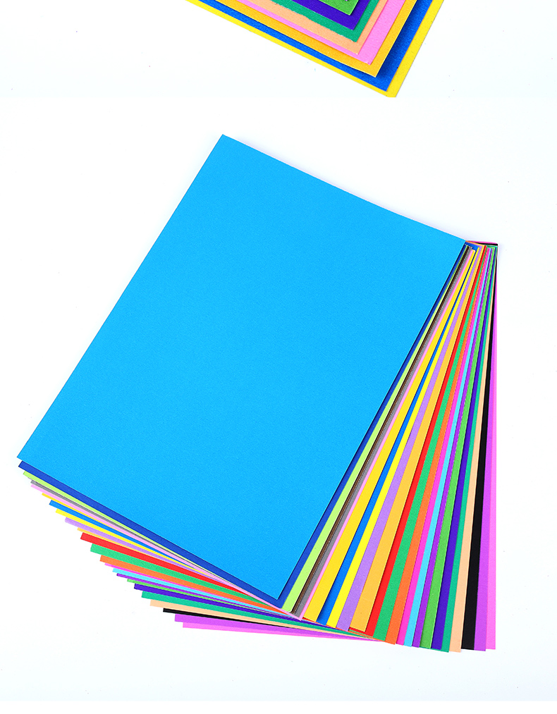 儿童手工卡纸24色8k硬卡纸200g幼儿手工绘画黑白硬卡纸大张彩色贺青莲