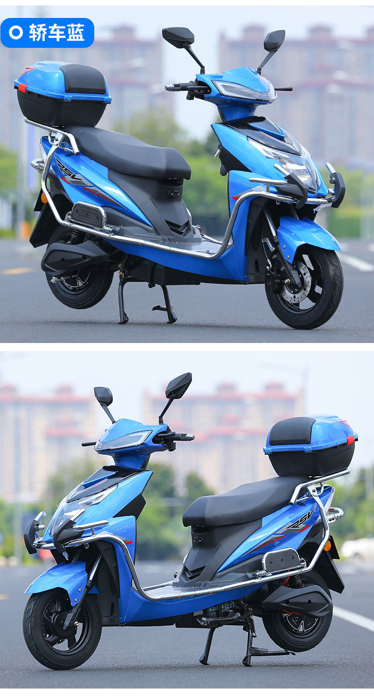 2022年电动车成人72v长跑爬坡王60v电瓶车外卖锂电电动摩托车铃木红送