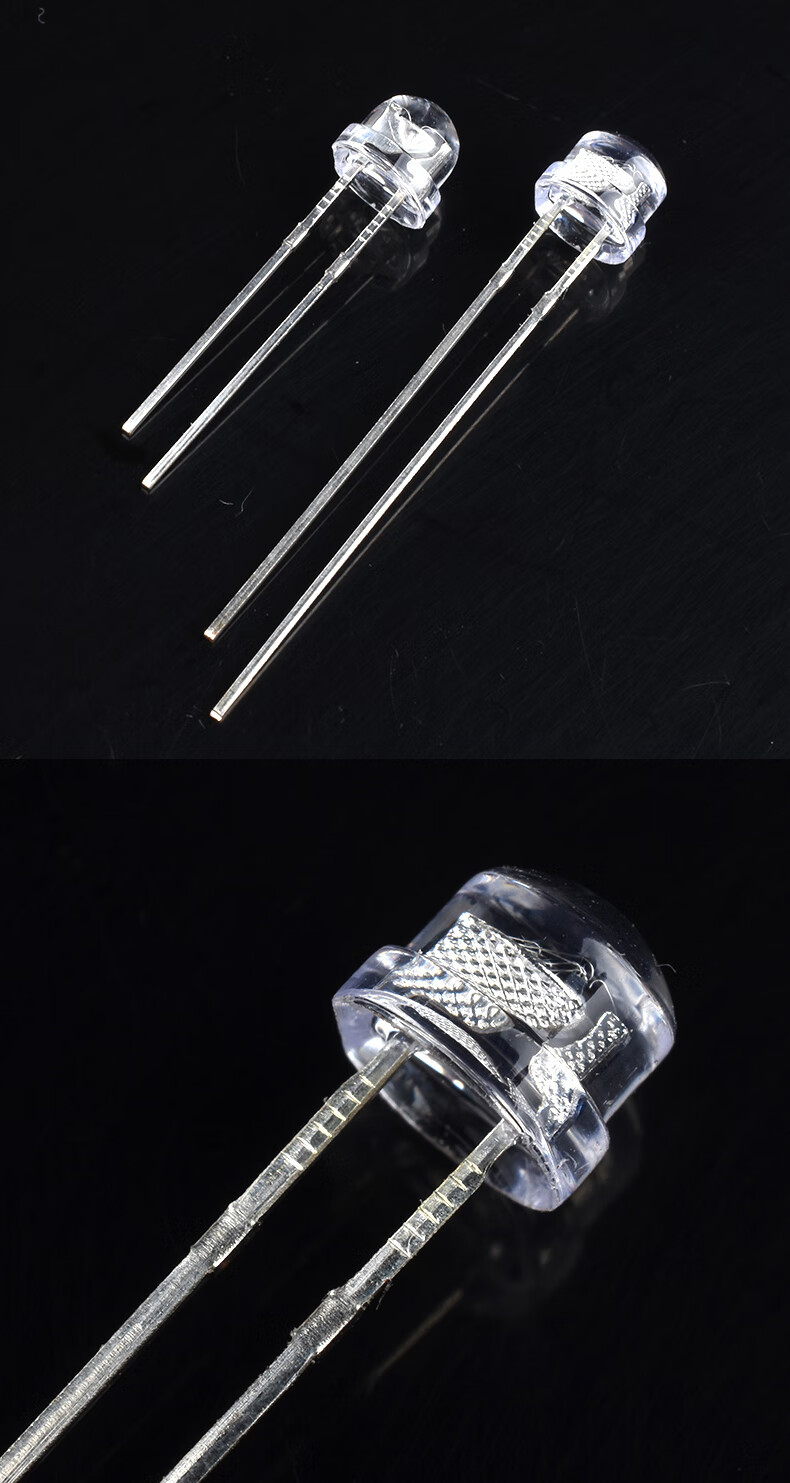 5mm草帽led灯珠48mm白发白红绿蓝黄紫粉红色灯光f5发光二极管草帽粉红