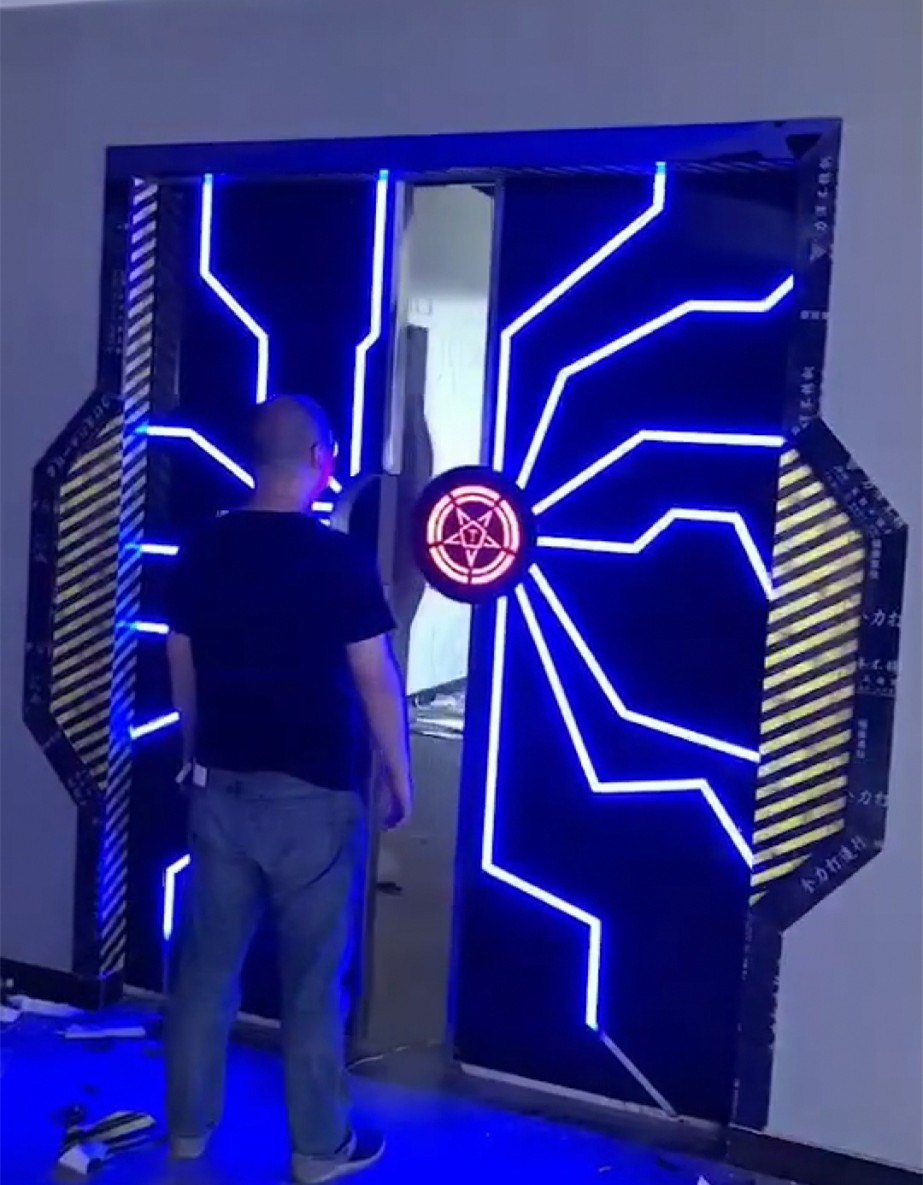 网红科技门 抖音网红门科技门触控隐形门酒吧掌纹门电动感应门科幻