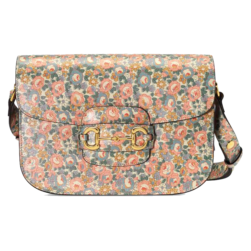 gucci古驰女包1955系列马衔扣单肩包小号翻盖斜挎包 h7aag 6379条纹