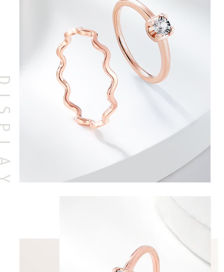 千叶珠宝18k金专爱三生三世旋律钻石镶嵌戒指礼物女专爱钻石戒指女士