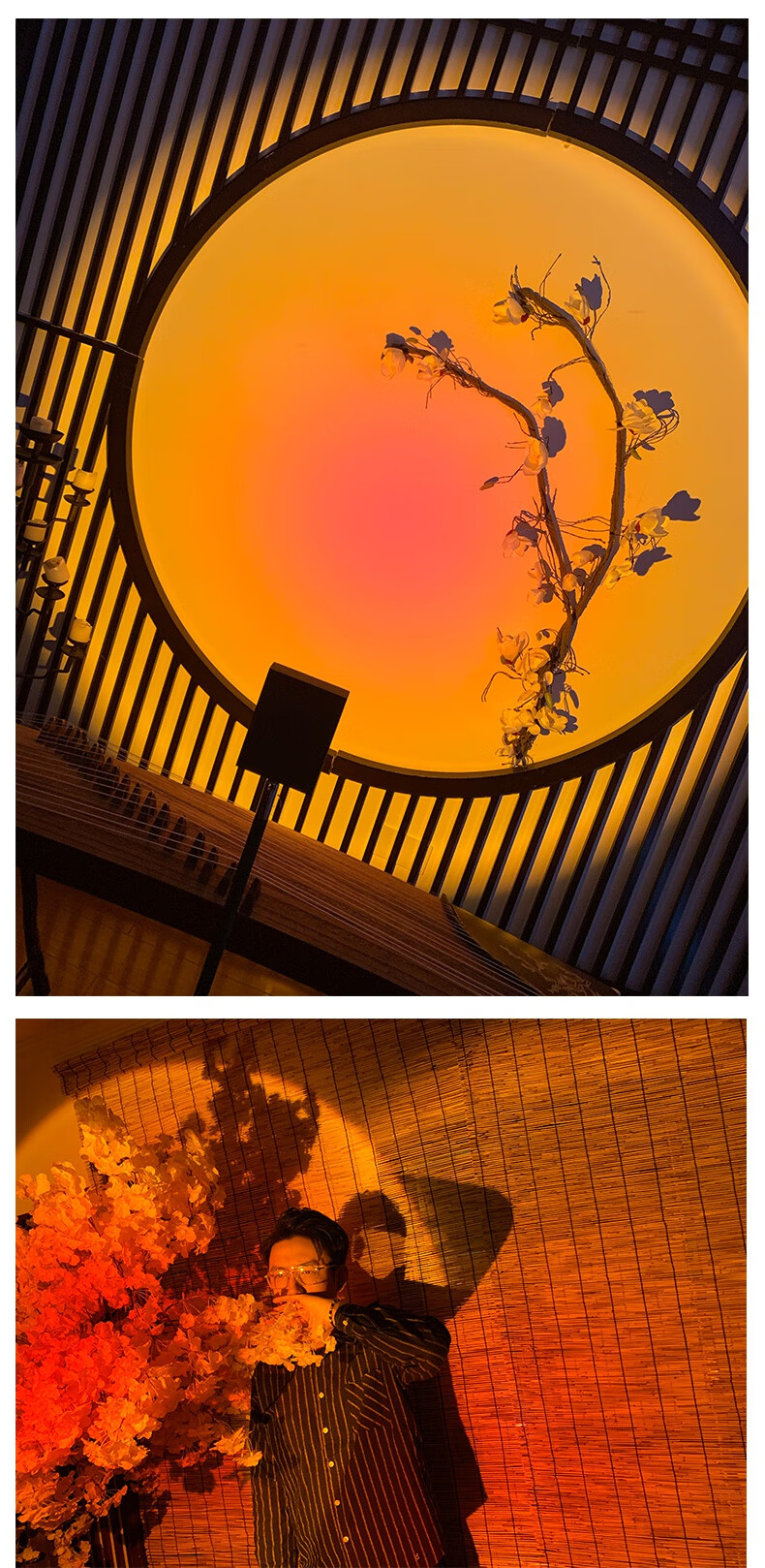 米向落日补光灯夕阳落地投影日不落创意余晖摄影背后led拍照室内人像