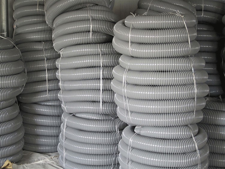 pvc灰色钢丝软管工业吸尘伸缩管木工除尘机械塑料波纹管通风管mma 内