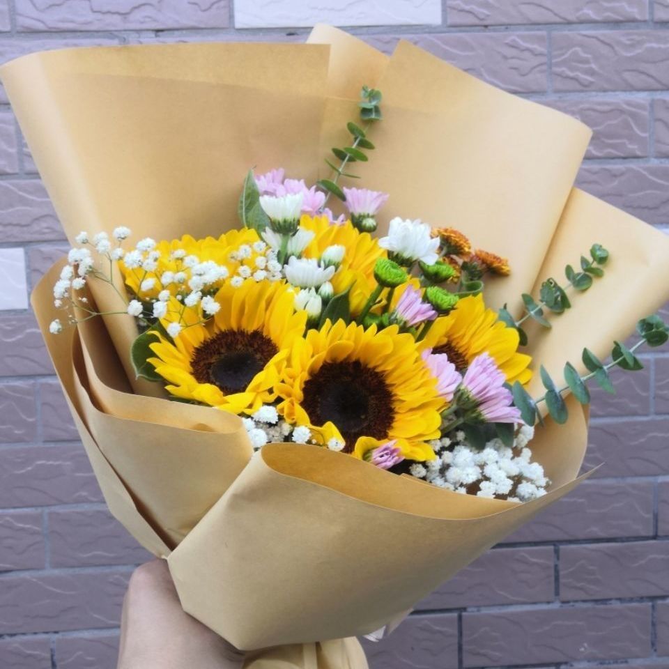 向日葵花束鲜花花束花束花束松人真花 01款 1支向日葵(包装好)【图片