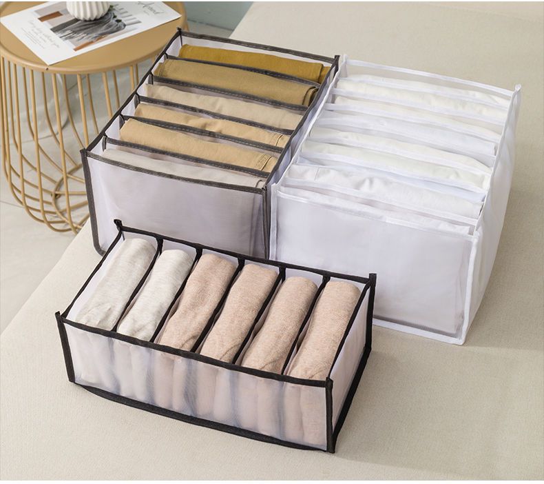 网纱透明袋分类收纳神器衣服牛仔打底裤收纳袋分隔大容量九格特大号