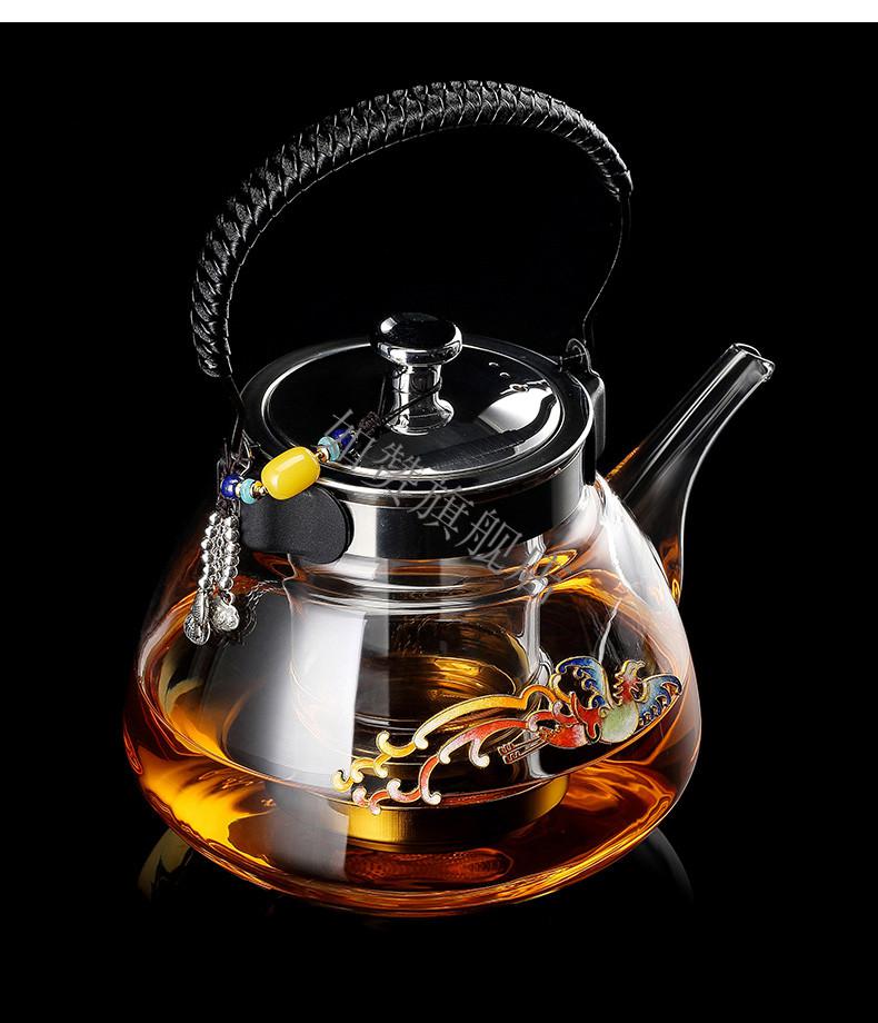 轻奢高端茶壶电陶炉煮茶器玻璃煮茶壶套装烧水泡茶炉家用加热茶具茶