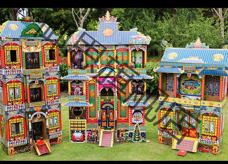 祭祀用品大号纸房子纸扎别墅洋房清明烧七寒衣烧纸冥纸免组装14米豪华