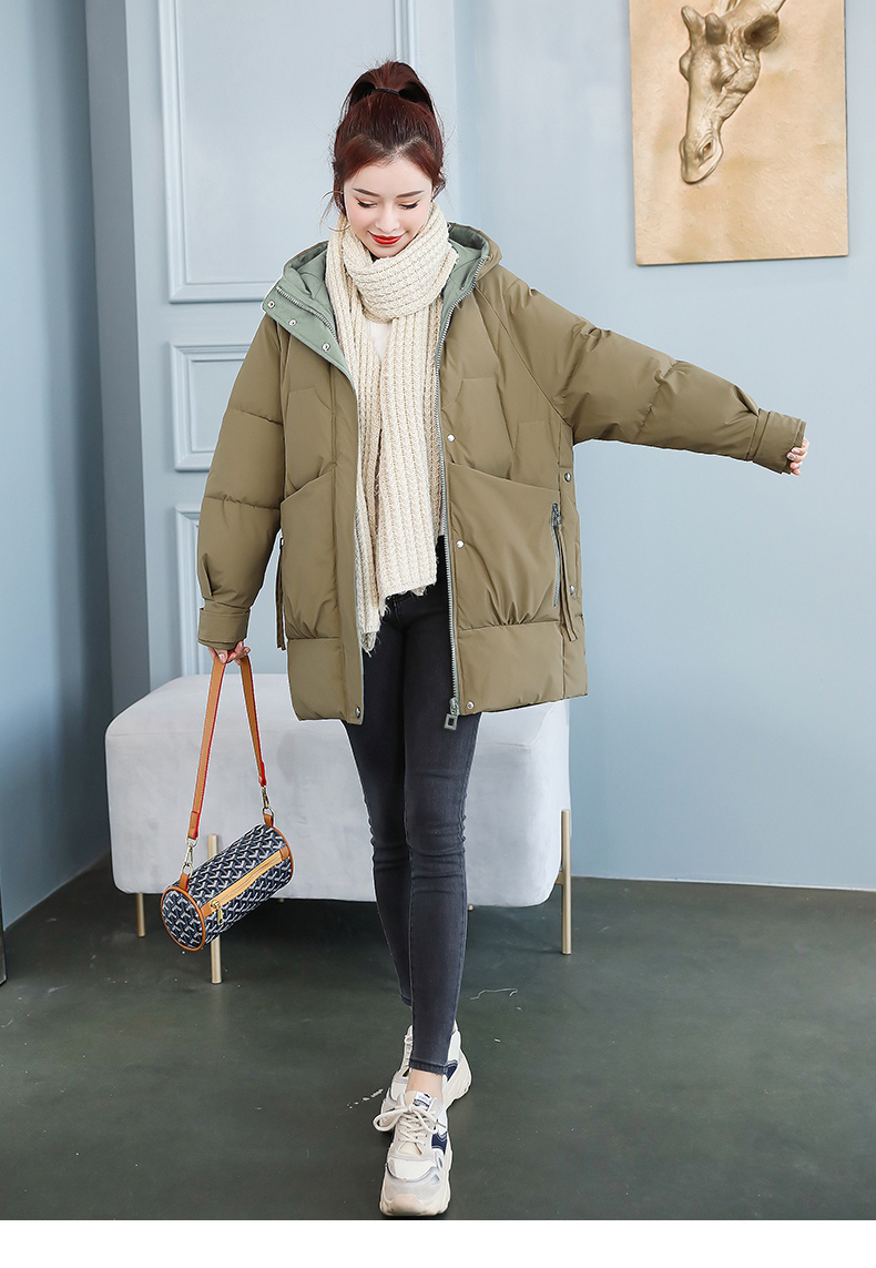 少女服中款大学生棉女冬季女装外套年中长款宽松韩版加厚面包服定制