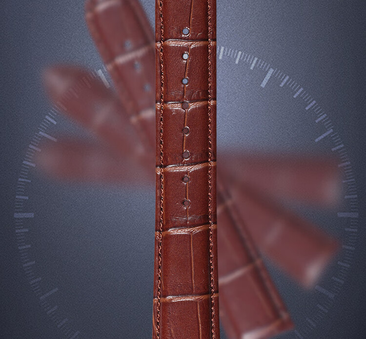 阿玛尼手表带男蝴蝶扣皮表链适用原装ar600719452500棕皮棕线金色