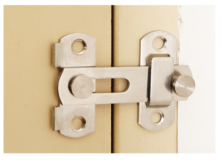 门拴免打孔门扣厕所卫生间推拉门锁扣搭扣不锈钢插销房锁卡扣90度小号