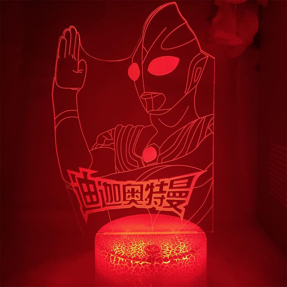 特曼小夜灯动漫led小夜灯奥特曼3d床头卧室灯迷你创意网红台灯男生