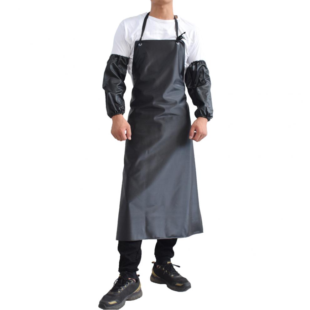 防水围裙耐酸碱工业 厨房酒店防油围裙围兜长饭单pvc防水围裙 白色