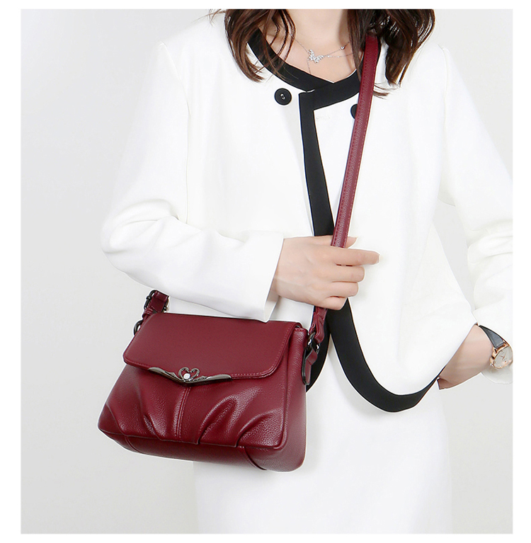 老年人包包女妈妈包中年真皮女包软皮妈妈单肩斜挎包40/50/60岁中老年