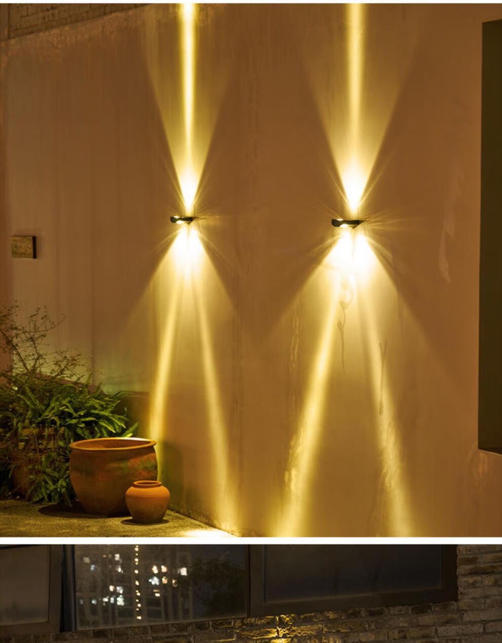 太阳能洗墙灯户外庭院灯花园别墅室外射灯装饰民宿大门口围墙壁灯的3