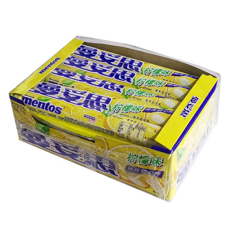 曼妥思37g曼妥思葡萄可乐苏打嗨脆皮软心珠霓虹水果劲嚼充气薄荷糖食