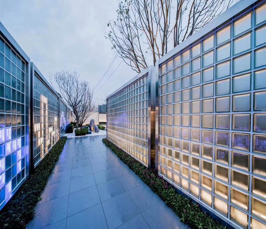 空心玻璃砖透明方形隔断墙客厅卧室玄关卫生间酒店售楼处景墙砖块 白