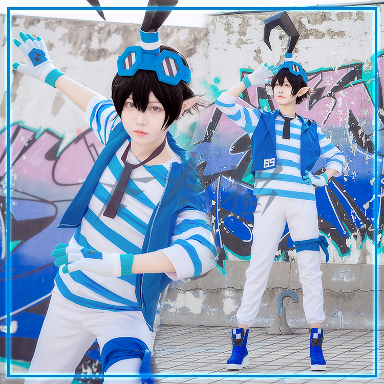cos凹凸世界埃米cos服呆毛弟弟cos埃米cos道具假发鞋子 衣服 耳朵 l