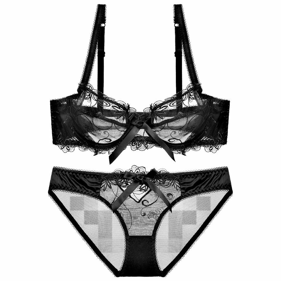 新款女士内衣文胸2021欧美胸罩女大胸性感聚拢文胸内裤套装少女内衣