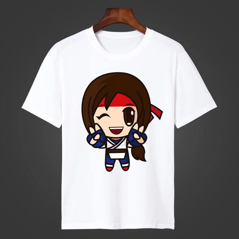 拳皇t恤拳皇q版短袖t恤白色圆领上衣衫八神庵草稚京大蛇格斗街机游戏