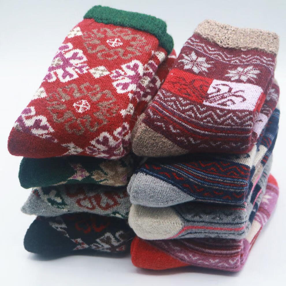 高品质袜子女冬款冬保暖羊毛毛圈袜高筒女袜子老人妈妈奶奶中年中老年