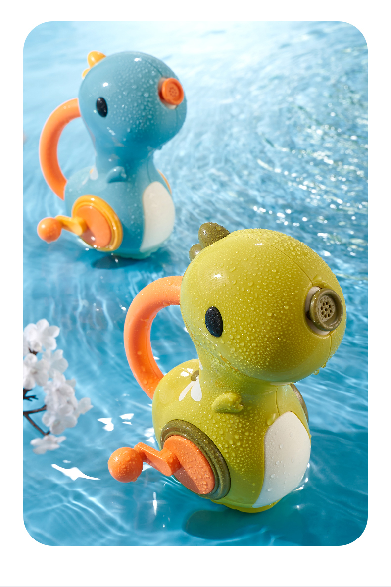 新款&迪士尼品牌宝宝洗澡玩具婴儿喷水小恐龙儿童戏水吐泡机男孩玩水