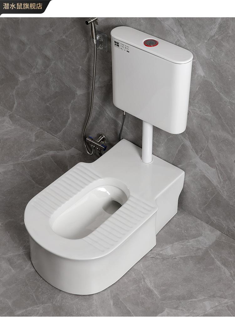 新款蹲坐两用马桶一体式坐厕可蹲可坐大口径防臭双用蹲坐两用蹲便器